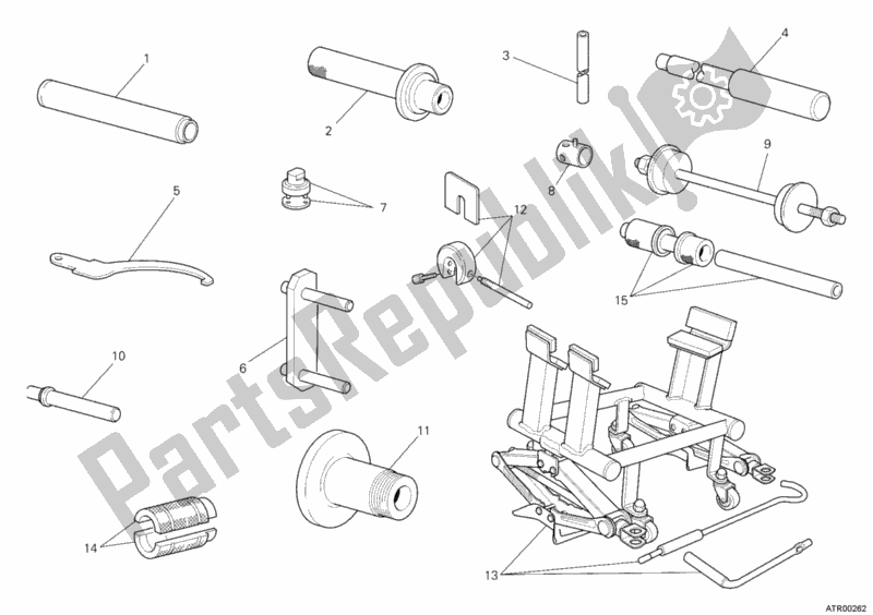 Tutte le parti per il Strumenti Di Servizio Di Officina, Telaio del Ducati Streetfighter 848 USA 2012